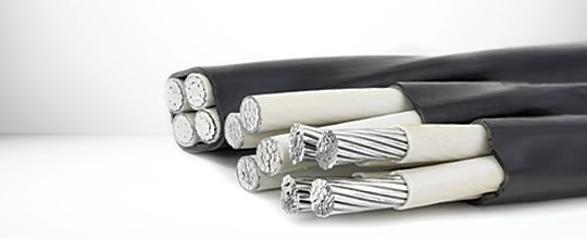 three bundles of electrical cable wire next to each other